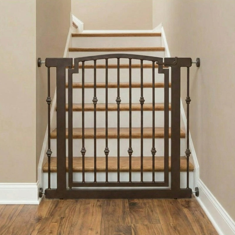 Luxury Brass and Oak Stair Gate for Dogs